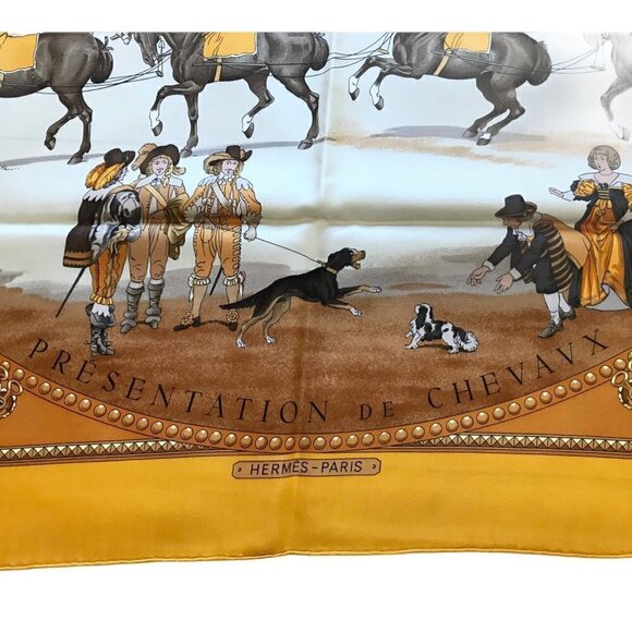 Rare Vintage Hermes silk scarf, “ Présentation de Chevaux “ by Philippe Ledoux - Picture 8 of 12